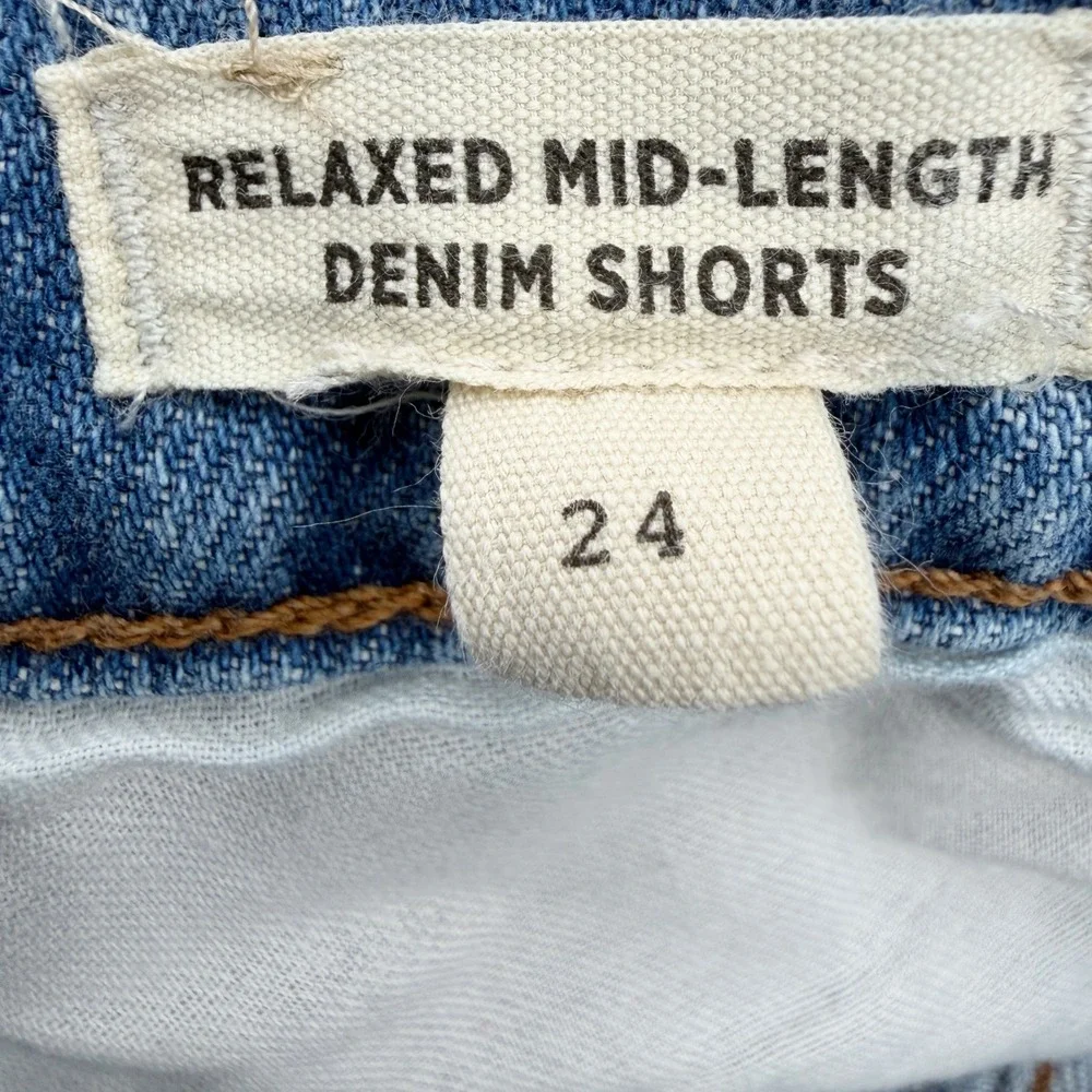 Madewell Rlaxed Mid-Length‎ Denim Shorts in Brockport Medium Wash Size 24